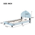 thumbnail image 7 of Twin Size Upholstered Platform Bed Frame with Shell Shaped Headboard, Strong 10 Slats Supports, Noise Free, No Box Spring Needed, 7 of 7