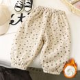 thumbnail image 6 of fnnxnal Girls Corduroy Floral Balloon Pants with Elastic Waist, Casual Pull-On Trousers for Kids, Beige,Size 5-6 T, 6 of 7