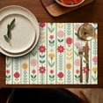 thumbnail image 4 of Pioneer Flower Floral Print Pattern Summer Placemats Table Placemats Set Of 6-Linen Kitchen Washable Placemats Table Mats 12x18 Inch Non-Slip Heat Resistant, 4 of 5
