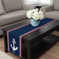 thumbnail image 4 of Navy Blue Red Stripe Table Runner 70 Inches Long, Coastal Nautical Anchor Farmhouse Kitchen Coffee Dining Table Decoration for Home Party Birthday Wedding Home Decor 13x70 Inches, 4 of 8