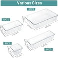 thumbnail image 2 of 25 PCS Plastic Drawer Organizer Set, 4 Sizes Desk Drawer Divider Organizers and Storage Bins for Makeup, Jewelry, Gadgets for Kitchen, Bedroom, Bathroom, Office, Clear Orange, 2 of 6