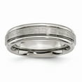thumbnail image 1 of Titanium Grooved Edge 6mm Satin and Polished Wedding Band - Size 6.5, 1 of 5