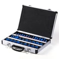 thumbnail image 1 of yeacher 35-Piece Tungsten Cobalt Router Bit Set with 1/4" Shank for Woodworking, DIY Projects, Includes Edge, Round, and Chamfer Bits in Blue & Silver with Storage Case, 1 of 6