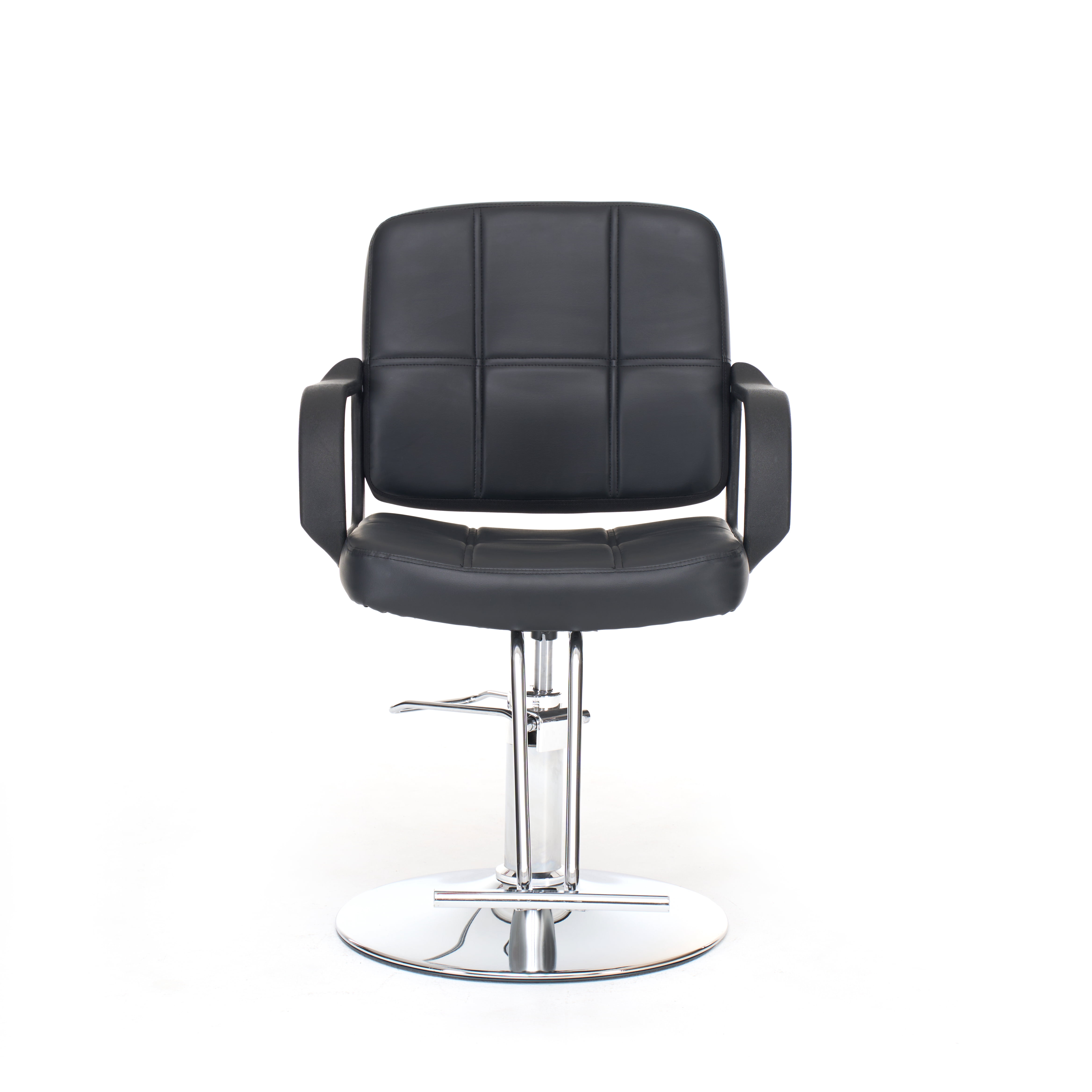 360-Degree Swivel Barber Chair with Hydraulic Height Adjustment, Heavy-Duty Salon Styling Chair with PU Leather and 350 lb Capacity, Black