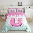 thumbnail image 2 of Erosebridal Initial Letter U Bedding Sets Twin with Comforter,Bowtie Pattern Duvet Insert,Multicolor Sweet Comforter Sets Twin Size For Girls,Breathable Bedroom Decoration Reversible,2pcs, 2 of 8