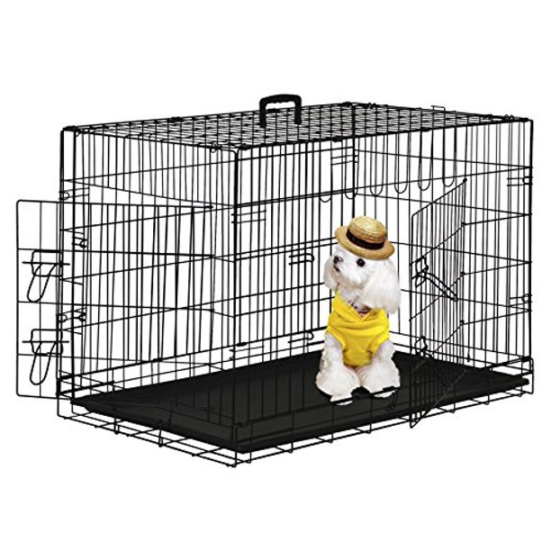 BestPet Dog Crates for Large Dogs Folding Mental with DoubleDoor