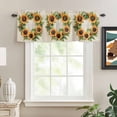 thumbnail image 3 of Kitchen Valances for Window, Spring Sunflower Leaves on Vintage Linen Light Filtering Rod Pocket Valance Curtain, Watercolor Floral &nbsp;Short Curtains Window Topper for Bedroom Living Room 60x18in, 3 of 8