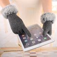 thumbnail image 2 of Guantes de terciopelo que no se caen por todo el cielo, guantes cálidos de terciopelo para otoño e invierno para mujer, guantes para pantalla táctil al aire libre para conducir y montar a caballo, 2 of 6