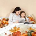 thumbnail image 4 of Homewish Harvest Pumpkin Twin Comforter Sets, Thanksgiving Day Gifts Bedding Set, Orange Cream Red, Reversible, 2pcs 1 Comforter and 1 Pillowcase, 4 of 6