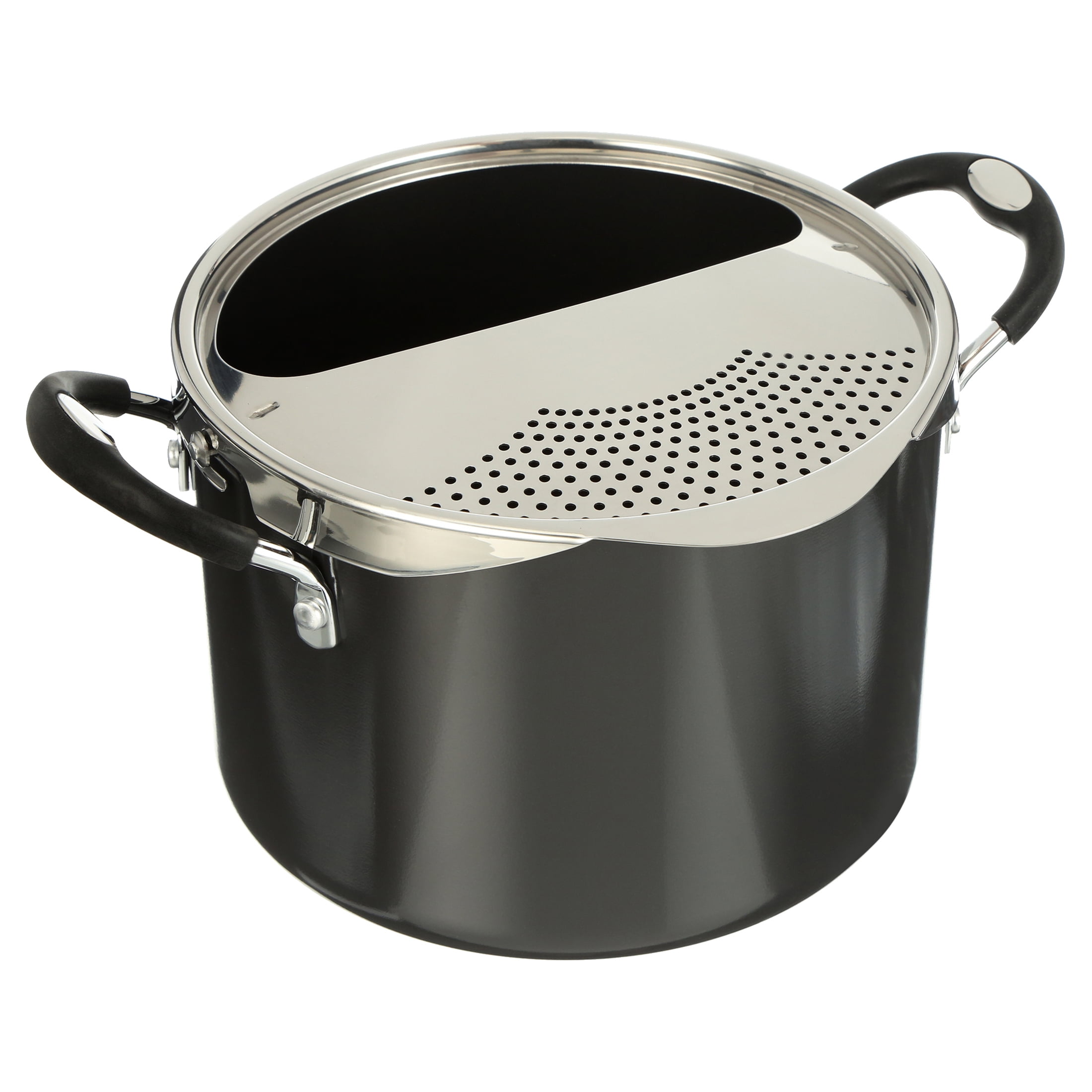 2 Pc Chef Quality Pasta Pot with Strainer Lid - 6 Qt & 2 Qt Black Stoc –  Icydeals