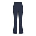 thumbnail image 4 of Up to 30% off Pants Women, Women's Sport Casual Solid Color Fashion Elastic Waist Button Pockect Yoga Pants Women High Waisted Pants (Dark Blue,M), 4 of 6