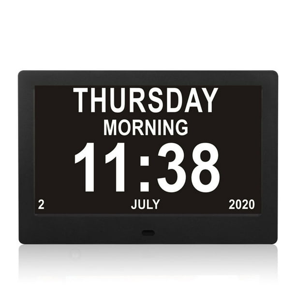 Reloj digital Senior Watch de 8 pulgadas con calendario y función de fotografía: reloj digital, despertador, calendario para personas mayores y con demencia (p. ej. Alzheimer) con función