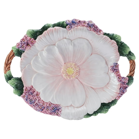 Fitz and Floyd Jardin 19 in Large Platter W Handles