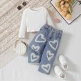 thumbnail image 2 of TOWED22 Baby Infant Girls 2pcs Fall Winter Clothing Set Long Sleeve Crewneck Sweatshirt and Joggers Outfits Clothes(White,2-3 Y), 2 of 9