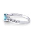 thumbnail image 3 of AFFY Simulated Aquamarine & White Cubic Zirconia Solitaire Heart Promise Ring 14k White Gold Over Sterling Silver Gift For Her Ring Size-4.5, 3 of 7