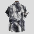 thumbnail image 5 of Oversized Tie Dye Shirt for Men Party Casual Streetwear Short Sleeve Button Down Slim Fit Hawaiian Shirt, 5 of 5