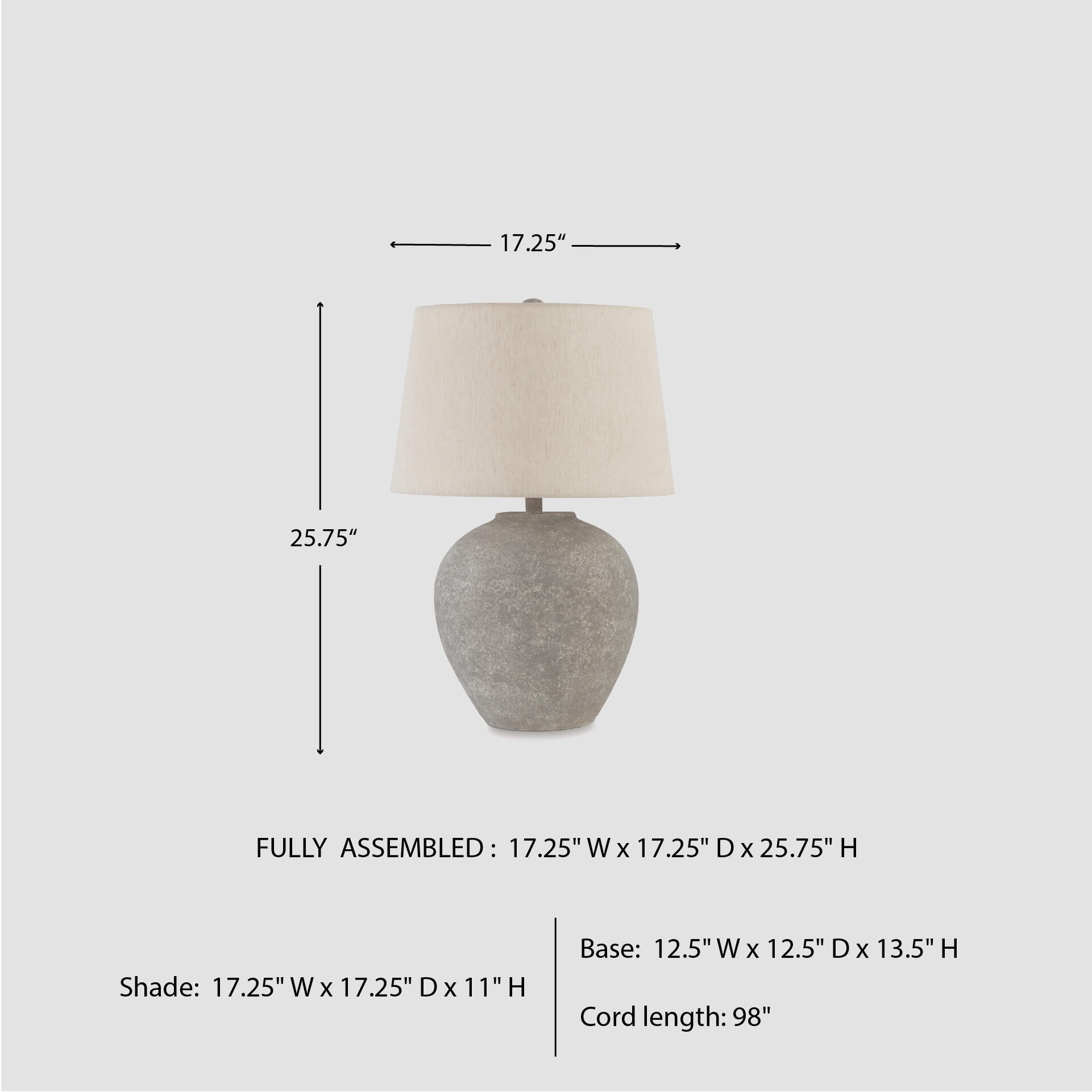 Signature Design by Ashley Dreward Metal Table Lamp, Distressed Gray, Modern Drum Shade, 3-Way Switch