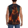 thumbnail image 4 of Pofeuu Candle Shepherd Dog Print Men's Muscle T-Shirt, Sleeveless, Muscle Tank, Classic Muscle Tee Top For Men Casual Sleeveless Muscle T-Shirt Trendy Clothes-Medium, 4 of 7