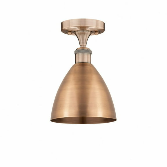 Innovations Lighting Edison Metal Bristol - 1 Light 8" Semi-Flush Mount. Antique Copper