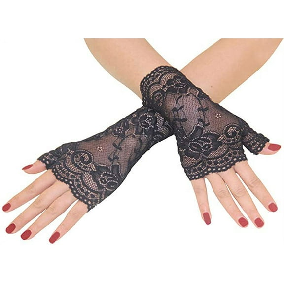 Nvzi Women Bridal Short Lace Half Finger Party Dress