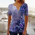 thumbnail image 2 of Bogo Trendy Summer Tops Womens Plus Size Tops Dressy Casual Orange Womens Blouses Casual Plus Size Soft Cotton V Neck T Shirts Women Loose Fit, 2 of 5