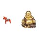 thumbnail image 1 of Figura Coleccionable De Caballo Dalecarlian Sueco Y Escultura De Buda Maitreya. Adorno Budista Animal Coleccionable Para Decoración Del Hogar, Aniversario, Fiesta O Vitrina., 1 of 8