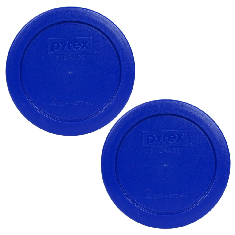 Pyrex 7200PC Cobalt Blue Plastic Food Storage Replacement Lid Cover (2Pack)
