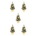 thumbnail image 2 of Bewildely Mini árbol de pino de Navidad de 20cm, paisaje Artificial, decoración de Navidad falsa, regalo de Año Nuevo para fiesta, centro oro 5Conjunto, 2 of 6
