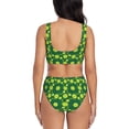 thumbnail image 3 of Kdxio Tennis Balls Print Women's 2 Piece High Waisted Wrap Spaghetti Strap Summer Swimsuit Bikini Set-, 3 of 7