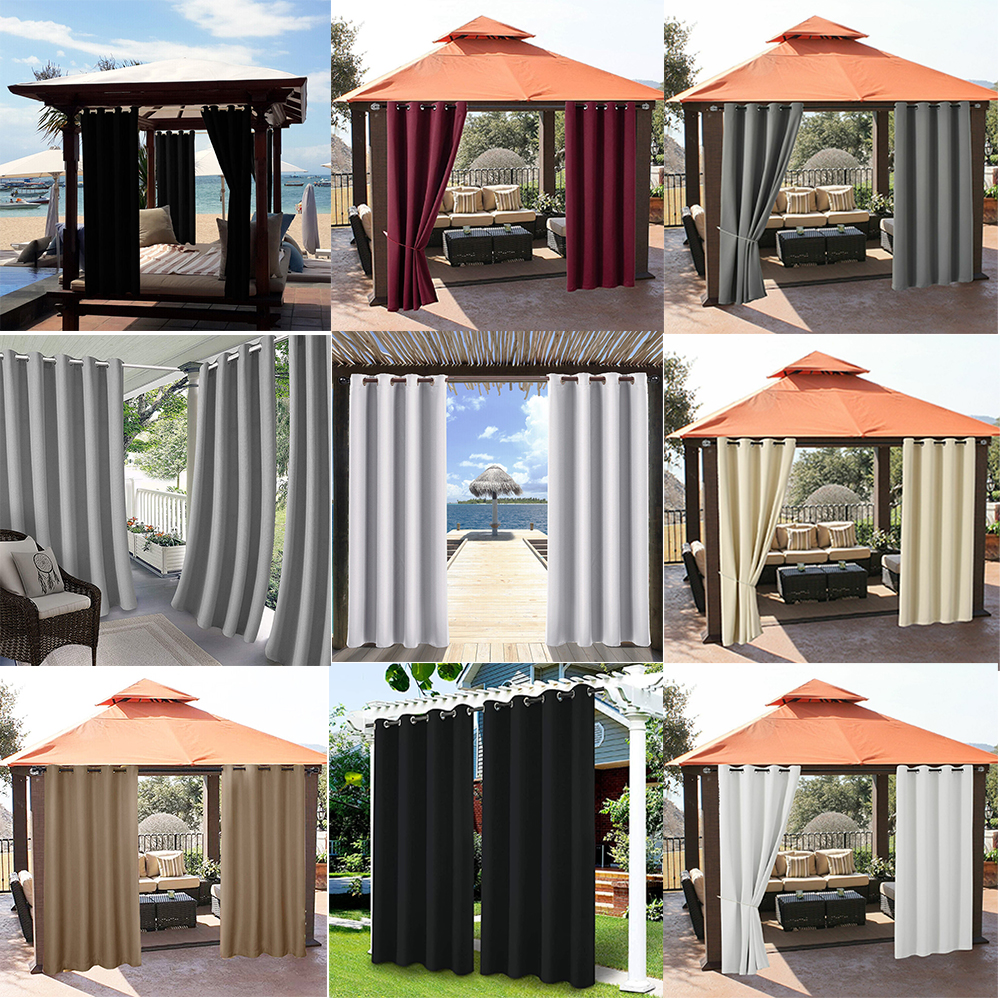 Indoor/Outdoor Curtains,Waterproof, Privacy, Sun Blocking Textured