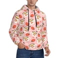 thumbnail image 2 of Sikiie Floral Mugs And Strawberries Men's Hoodie, Essentials Hoodie, Sweatshirt, Pullover Hooded Sweatshirt for Men-X-Large, 2 of 7