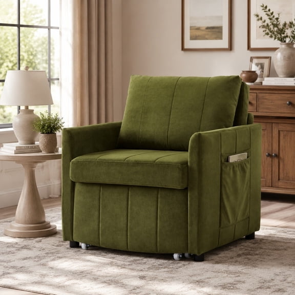 Jivora 83.1" Convertible Chair Bed, Sleeper Chair with Pull Out Sofa, Adjustable Backrest