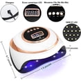 thumbnail image 3 of Lámpara de uñas de gel UV, secador de uñas profesional de 180 W con 4 temporizadores 10/30/60/99 s, base desmontable, pantalla LCD, con sensor automático, máquina de uñas LED UV para, 3 of 4