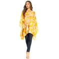 thumbnail image 5 of Sakkas Adalwin Second TieDye Desert Sun Circle Ponch Tunic Top Blouse W/Embroidery - 40-Yellow - One Size, 5 of 5