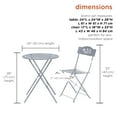 thumbnail image 3 of Alpine Corporation Floral Indoor/Outdoor Patio Bistro Set, Metal 3-Piece Set, Gray, 3 of 10
