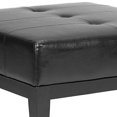 thumbnail image 4 of Safavieh Aubrey Pouf Cocktail en Cuir Noir, 4 of 5