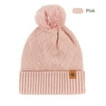 thumbnail image 3 of Knitted hat, scarf, gloves, three piece set, women's autumn and winter outdoor warm double-layer woolen knitted hat, 3 of 10