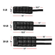 Fuel Pureformance Unisex Adjustable Wrist & Ankle Weights, 10-Pound Pair (20lb Total - 5 Removable Weight Packs)