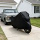 thumbnail image 5 of Funda para motocicleta Almacenamiento impermeable en interiores exteriores, poliéster resistente a prueba de viento y antiviento, bicicletas Universal Fit, 4 tallas 200-240cm, negra, 5 of 6