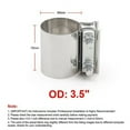 thumbnail image 2 of 2pcs 3.5" Stainless Steel Butt Joint Band Exhaust OD Pipe Clamp Sleeve Coupler, 2 of 6