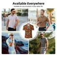thumbnail image 5 of Pofeuu Retro Coffee Print Men's Loose Fit Midweight Short-Sleeve Pocket Polo-Small, 5 of 6