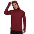 thumbnail image 6 of Kalauyu Mens UPF50+ Sun Protection Hooded Long Sleeve Shirts Stretch Casual Basic Tops Thumb Hole Rash Guard Shirts Fishing Hiking Tops, 6 of 8