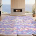 thumbnail image 2 of Design&I 8'x10' Washable Area Rug Mermaid Aesthetic Sparkle Border Kawaii Scale Cute Starfish Purple Flowing for King Size Bedroom, Under Bed, Sleek Flatweave Pet Friendly, 2 of 7