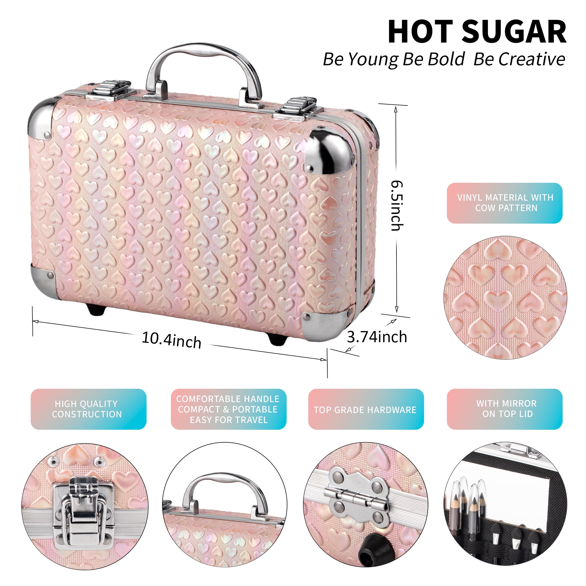 Hot Sugar Makeup Kit for Girls 10-12, All-in-One Kids Makeup Set for Teens, Basic Cosmetic Set for Women - Perfect Gift to Begin the Makeup Journey (Pink Heart)