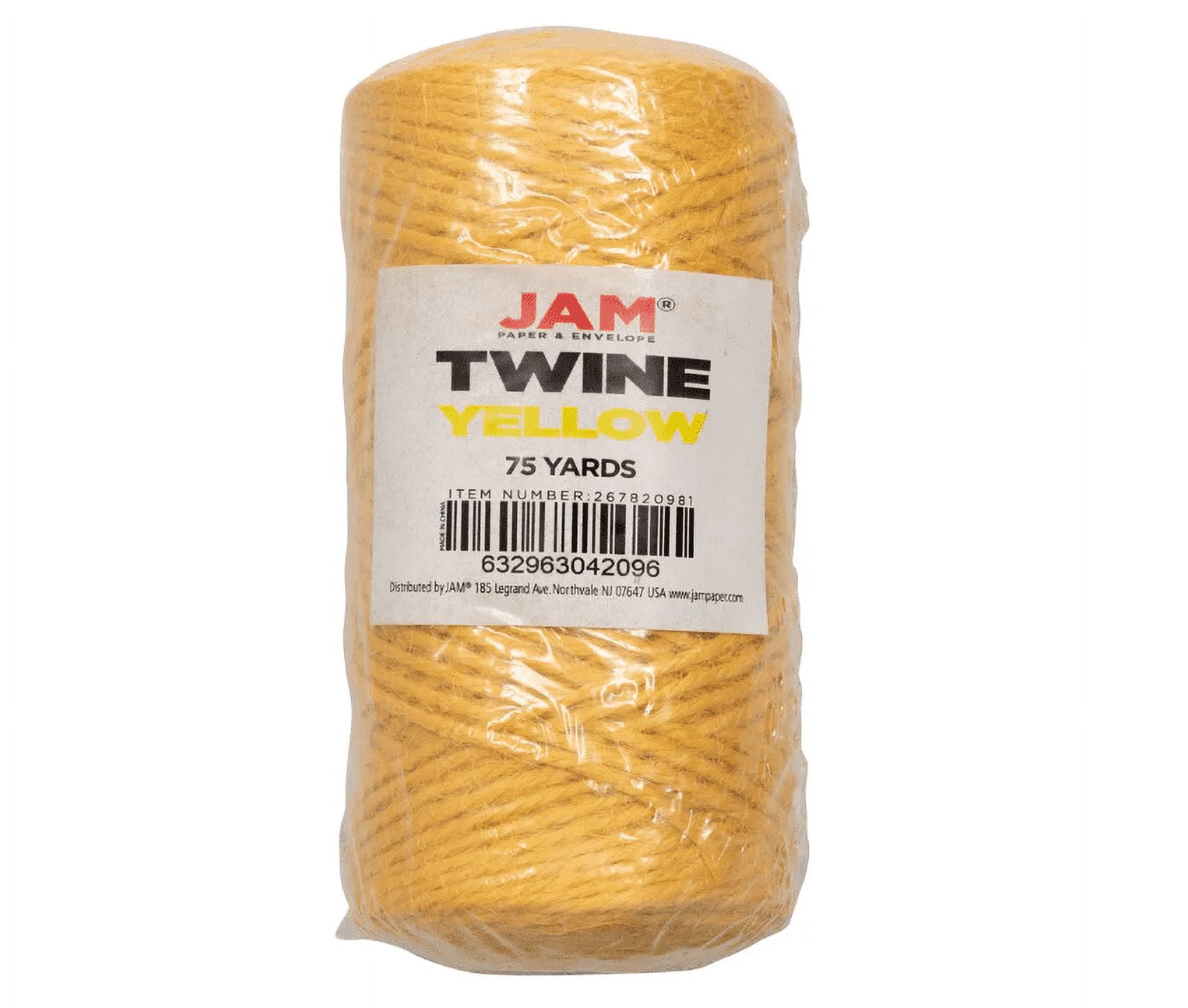 JAM Twine Ribbon, 54 Yards, Yellow, 1/Pack