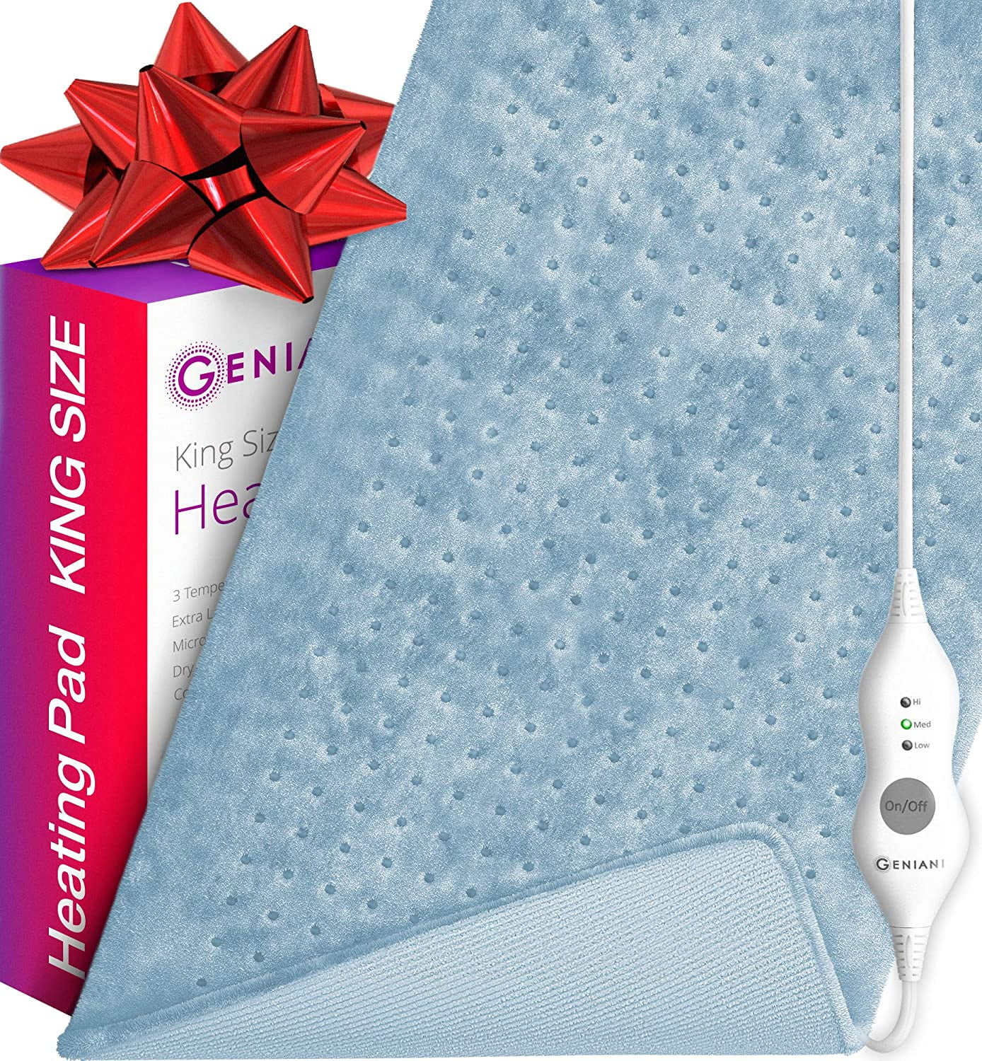 GENIANI XXL Heating Pad Moist and Dry Electric Heating Pad for Fast