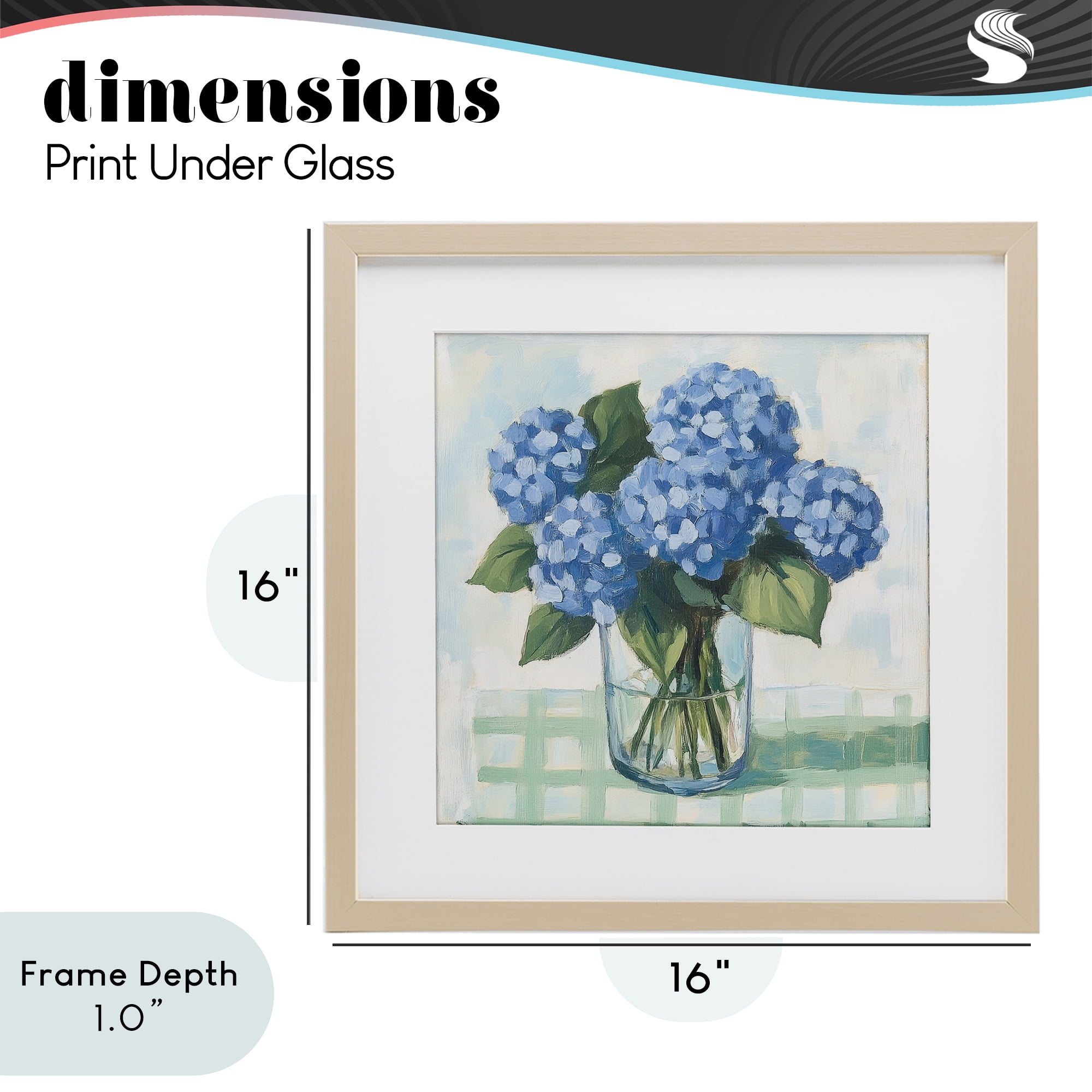 Stupell Industries Quaint Picnic Hydrangeas Birch Framed Print Under Glass, design by Petal Prints Design