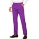 thumbnail image 5 of INSPIRAR CHIC Pantalones de vestir ajustados para hombres, con frente plano, color sólido, tamaño 30, púrpura, 5 of 7