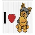 thumbnail image 3 of Ambesonne Yorkie Shower Curtain, I Love Yorkshire Words, 69"Wx84"L, Marigold Pale Grey, 3 of 3