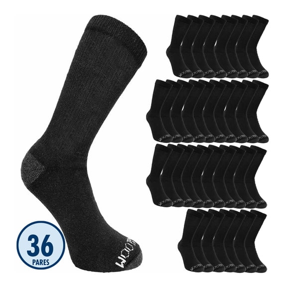 Calceta Caballero Fruit of the Loom Algodón Afelpado Negro 36 Pares